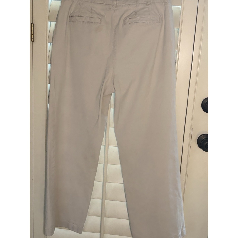 Talbots 6 Wide Leg Ankle Twill Pants Women's Flat Front Trouser Mid Rise Khakis - Picture 8 of 9